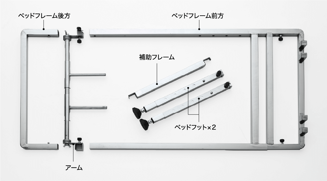 頑丈フレームとマットで耐荷重200kgを実現!