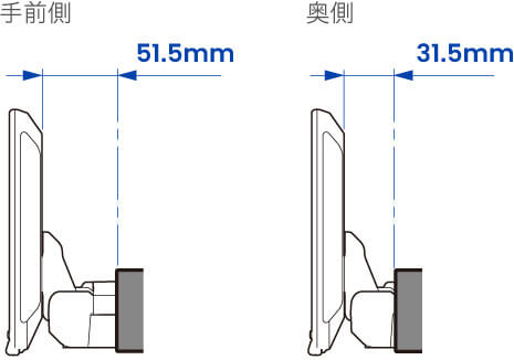 前後位置:前後20mmの調整可能