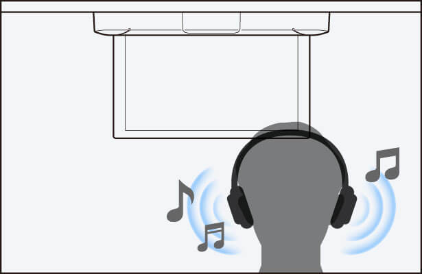 ワイヤレスイヤフォン(ヘッドフォン)で楽しむ。