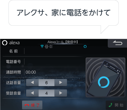 NEW 音声だけで自宅のAlexa端末と通話が可能。