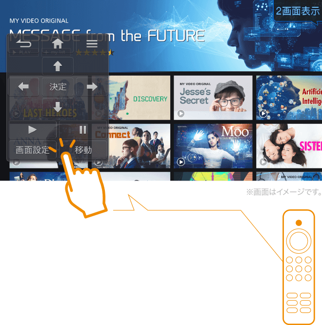 HDMI-CECに対応 画面上で操作が可能 ※画像はイメージです。
